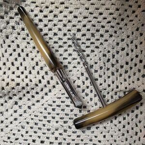 Vintage Trav-L-Bar Bakelite Faux Horn Barware Set Corkscrew Bottle Openers MCM